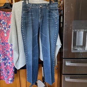 Kikit Women Embellishing Bootleg Jeans Size 10 Cotton